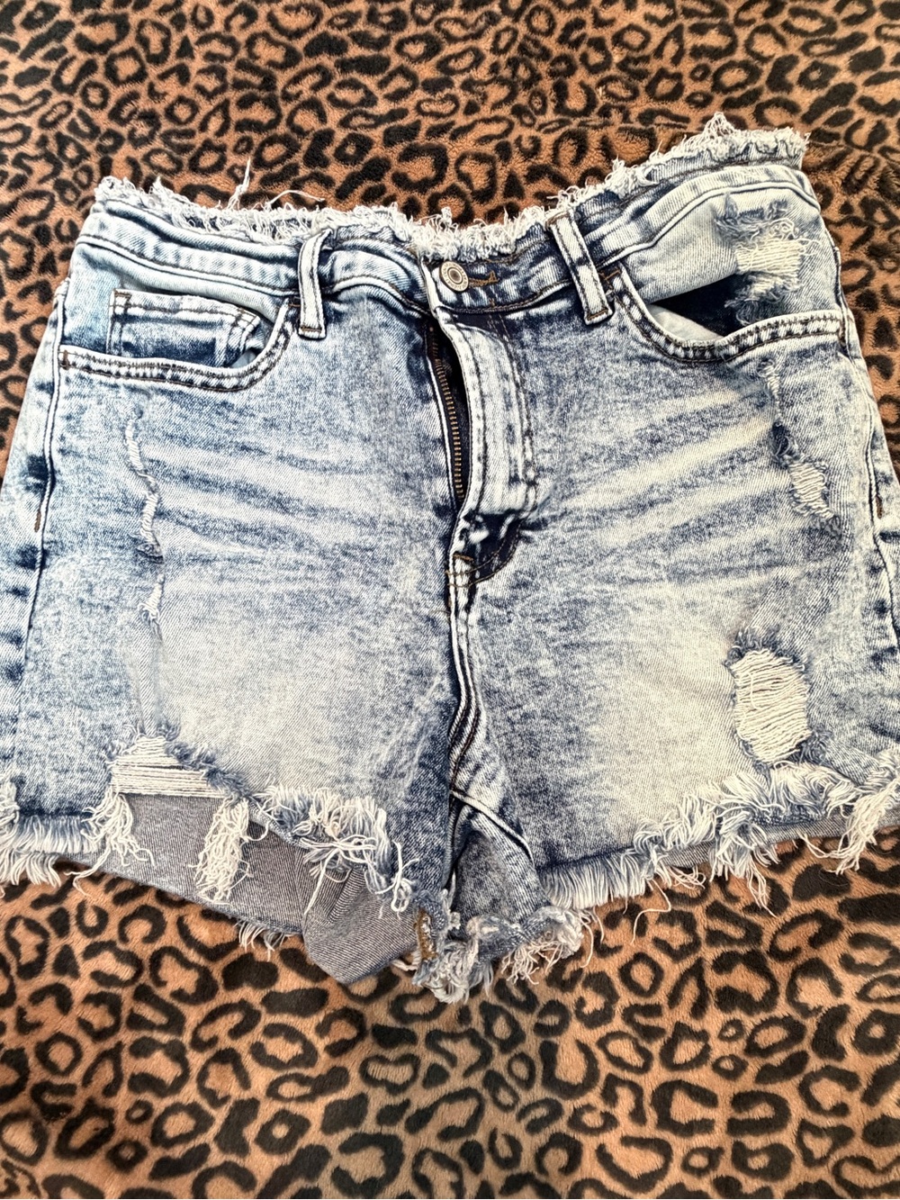High-Rise Distressed Light Wash Jean Shorts - Women